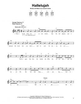 page one of Hallelujah (Easy Guitar)