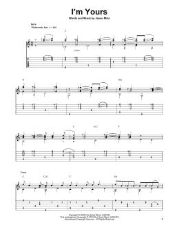 page one of I'm Yours (Solo Guitar)