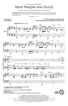 page one of Most People Are Good (arr. Ed Lojeski) (SATB Choir)