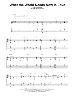 page one of What The World Needs Now Is Love (Solo Guitar)