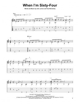 page one of When I'm Sixty-Four (Solo Guitar Tab)