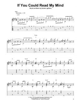 page one of If You Could Read My Mind (Solo Guitar)