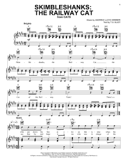 page one of Skimbleshanks: The Railway Cat (from Cats) (Piano, Vocal & Guitar Chords (Right-Hand Melody))