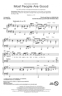 page one of Most People Are Good (arr. Ed Lojeski) (TTBB Choir)
