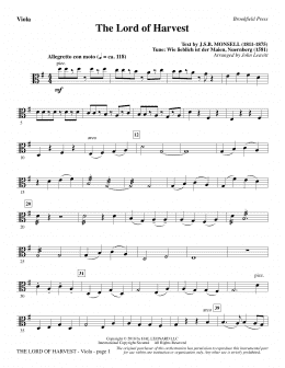 page one of The Lord of Harvest - Viola (Choir Instrumental Pak)