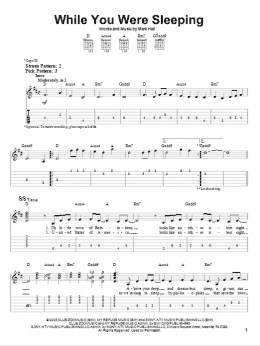 page one of While You Were Sleeping (Easy Guitar Tab)