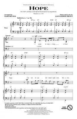 page one of Hope (from How We React and How We Recover) (arr. Mark Brymer) (SAB Choir)