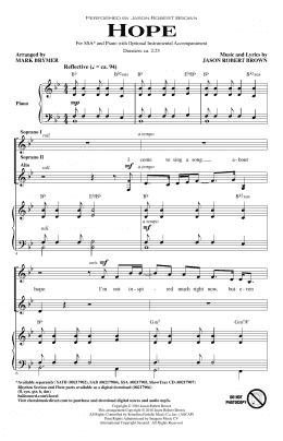 page one of Hope (from How We React and How We Recover) (arr. Mark Brymer) (SSA Choir)