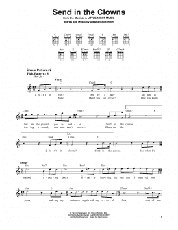 page one of Send In The Clowns (Easy Guitar)