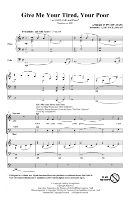 page one of Give Me Your Tired, Your Poor (with "God Bless America") (arr. David Chase) (SATB Choir)