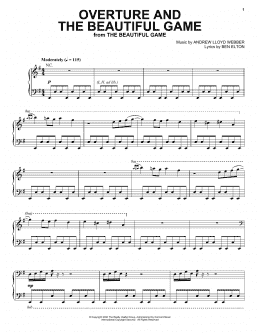page one of Overture And The Beautiful Game (Piano Solo)