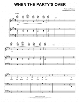 page one of when the party's over (Piano, Vocal & Guitar Chords (Right-Hand Melody))