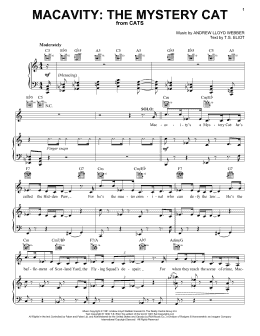 page one of Macavity: The Mystery Cat (from Cats) (Piano, Vocal & Guitar Chords (Right-Hand Melody))