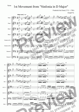 page one of Sinfonia in D Major