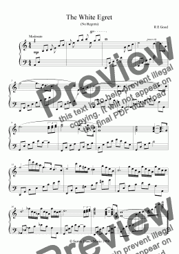 page one of The White Egret (solo piano)