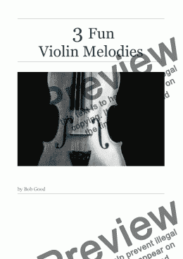 page one of A Collection of 3 Fun Melodies for Violin and Piano