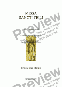 page one of MISSA SANCTI TEILI (New Roman Missal Arranged  / Unison Voices & Piano)