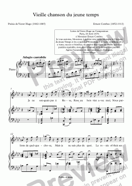 page one of Vieille chanson du jeune temps (Ernest Combes / Victor Hugo)