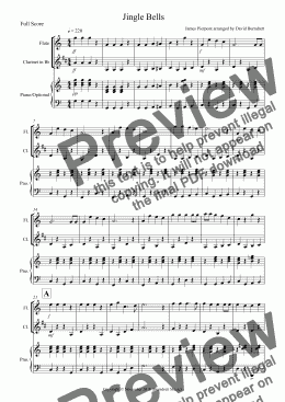 page one of Jingle Bells (easy version!) for Flute and Clarinet Duet