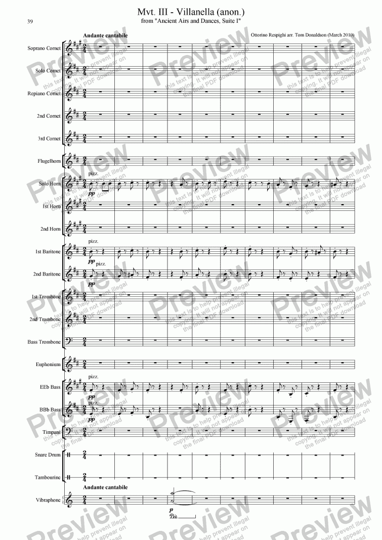 page one of BRASS BAND - Mvt. III - Ancient Airs and Dances