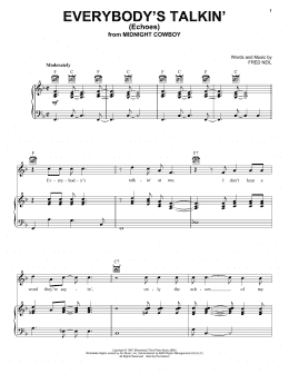 page one of Everybody's Talkin' (Piano, Vocal & Guitar Chords (Right-Hand Melody))