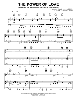 page one of The Power Of Love (Piano, Vocal & Guitar Chords (Right-Hand Melody))