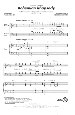page one of Bohemian Rhapsody (arr. Mark Brymer) (TTBB Choir)