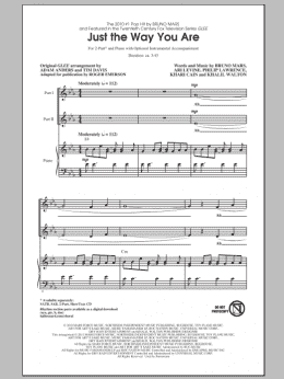 page one of Just The Way You Are (from Glee) (arr. Roger Emerson) (2-Part Choir)