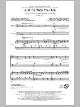 page one of Just The Way You Are (from Glee) (arr. Roger Emerson) (SAB Choir)