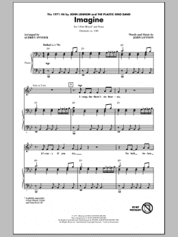 page one of Imagine (arr. Audrey Snyder) (3-Part Mixed Choir)