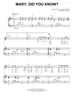 page one of Mary, Did You Know? (Piano & Vocal)