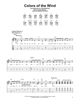 page one of Colors Of The Wind (from Pocahontas) (Easy Guitar Tab)