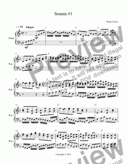 page one of Piano Sonata #1