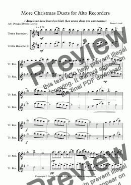 page one of Brooks-Davies, Douglas (arr.) : More Christmas Carol Duets for Alto Recorders