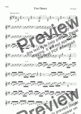 page one of Fire Dance (for lone violin)