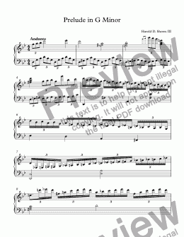 page one of Prelude in G Minor