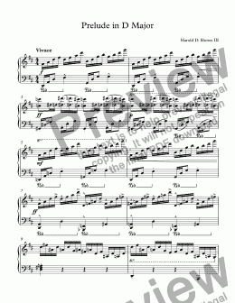 page one of Prelude in D Major