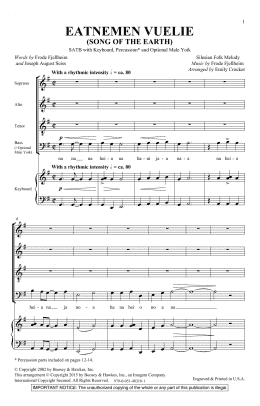 page one of Eatnemen Vuelie (Song Of The Earth) (arr. Emily Crocker) (SATB Choir)
