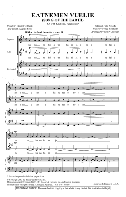 page one of Eatnemen Vuelie (Song Of The Earth) (arr. Emily Crocker) (2-Part Choir)