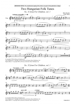 page one of Two Hungarian Folk Tunes (No. 31 from For Children, Vol. 1) (Instrumental Solo)