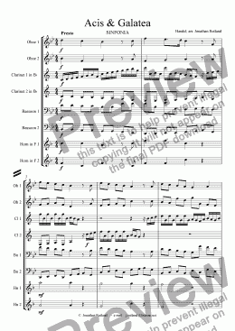 page one of Acis & Galatea sinfonia