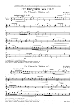 page one of Two Hungarian Folk Tunes (No. 31 from For Children, Vol. 1) (Instrumental Solo)