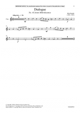 page one of Dialogue (No. 65 from Mikrokosmos) (Instrumental Solo)