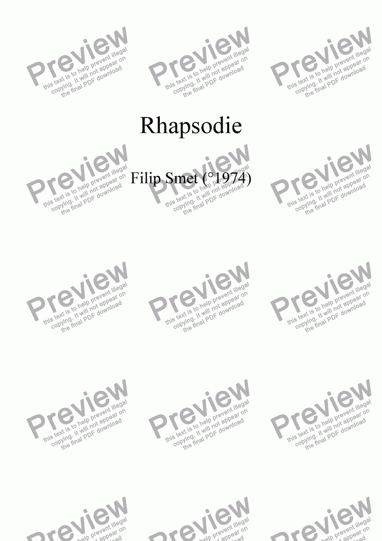 page one of Rhapsodie