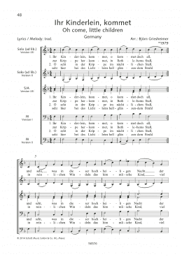 page one of Ihr Kinderlein, kommet (Choir)