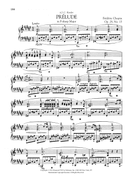 page one of Prélude in F-sharp Major, Op. 28, No. 13 (Piano Solo)