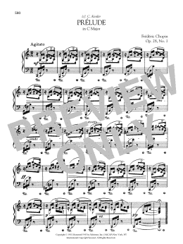 page one of Prélude in C Major, Op. 28, No. 1 (Piano Solo)