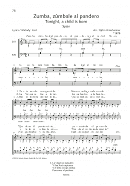 page one of Zumba, zumbale al pandero (SATB Choir)