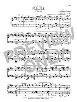 page one of Prélude in B Major, Op. 28, No. 11 (Piano Solo)