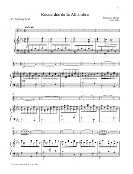 page one of Recuerdos de la Alhambra (Brass Solo)